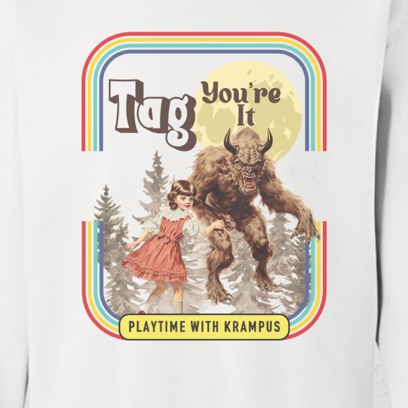 Playtime With Krampus Dark Humor Vintage Style Sweatshirt Folklore Horror Creepy - Picture 4 of 6
